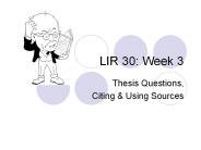 LIR 30: Week 3