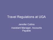 Travel Regulations at UGA