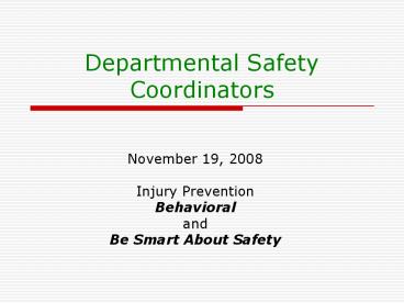 Departmental Safety Coordinators