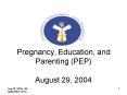 Pregnancy, Education, and Parenting PEP August 29, 2004 PowerPoint PPT Presentation