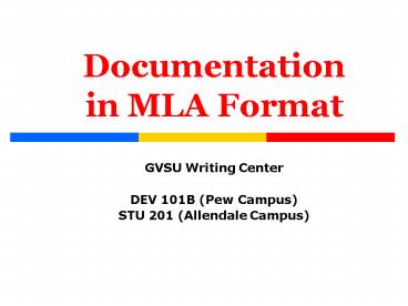 Documentation in MLA Format