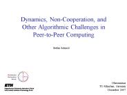 Dynamics, NonCooperation, and Other Algorithmic Challenges in PeertoPeer Computing