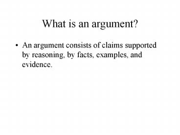 What is an argument