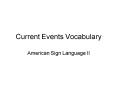 Current Events Vocabulary PowerPoint PPT Presentation