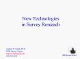 New Technologies in Survey Research PowerPoint PPT Presentation