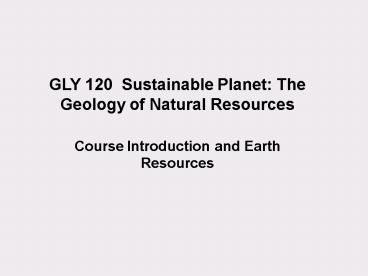 Earth Resources