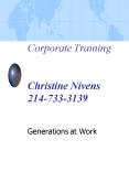 Corporate Training Christine Nivens 2147333139 PowerPoint PPT Presentation