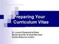 Preparing Your Curriculum Vitae PowerPoint PPT Presentation