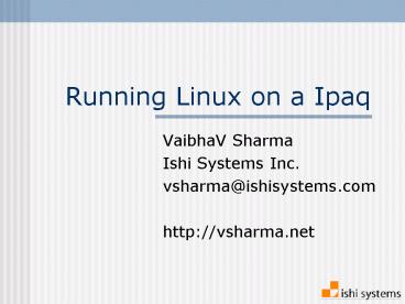 Running Linux on a Ipaq