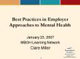 Best Practices in Employer Approaches to Mental Health PowerPoint PPT Presentation