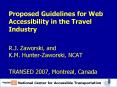 Proposed Guidelines for Web Accessibility in the Travel Industry PowerPoint PPT Presentation