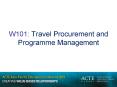 W101: Travel Procurement and Programme Management