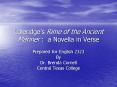 Coleridges Rime of the Ancient Mariner : a Novella in Verse PowerPoint PPT Presentation