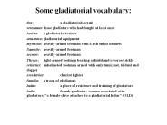 Some gladiatorial vocabulary: