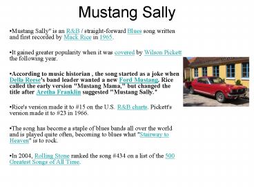 Mustang Sally