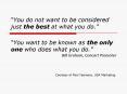 You do not want to be considered just the best at what you do. PowerPoint PPT Presentation