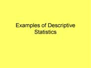 Examples of Descriptive Statistics