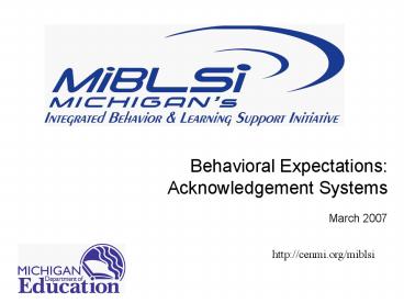 Behavioral Expectations: