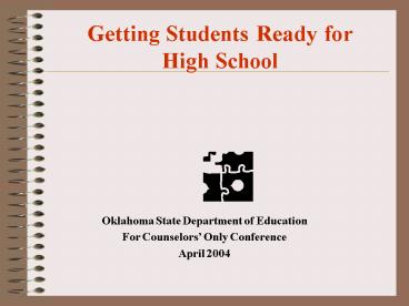 Getting Students Ready for High School