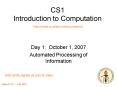 CS1 Introduction to Computation PowerPoint PPT Presentation