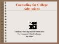 Counseling for College Admissions PowerPoint PPT Presentation