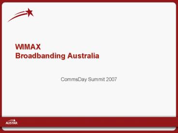 WIMAX Broadbanding Australia