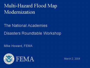 MultiHazard Flood Map Modernization
