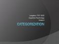 Categorization PowerPoint PPT Presentation