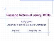 Passage Retrieval using HMMs
