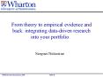 From theory to empirical evidence and back: integrating datadriven research into your portfolio PowerPoint PPT Presentation