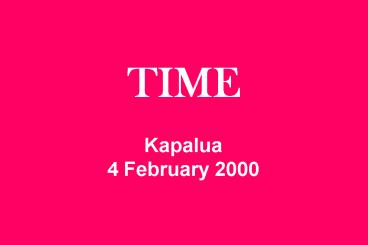 TIME Kapalua 4 February 2000