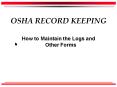 OSHA RECORD KEEPING PowerPoint PPT Presentation