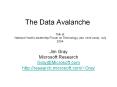 The Data Avalanche PowerPoint PPT Presentation