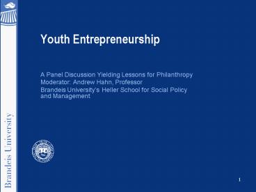 Youth Entrepreneurship