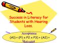 Success in Literacy for Students with Hearing Loss. PowerPoint PPT Presentation