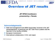 Overview of JET results