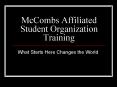 McCombs Affiliated Student Organization Training