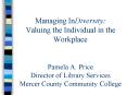 Managing InDiversity: Valuing the Individual in the Workplace Pamela A. Price Director of Library Se PowerPoint PPT Presentation