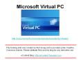 Microsoft Virtual PC PowerPoint PPT Presentation