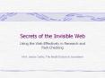 Secrets of the Invisible Web PowerPoint PPT Presentation