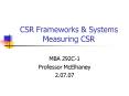 CSR Frameworks PowerPoint PPT Presentation