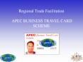 Regional Trade Facilitation  APEC BUSINESS TRAVEL CARD SCHEME PowerPoint PPT Presentation