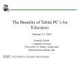 The Benefits of Tablet PC PowerPoint PPT Presentation