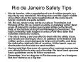 Rio de Janeiro Safety Tips PowerPoint PPT Presentation