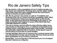Rio de Janeiro Safety Tips