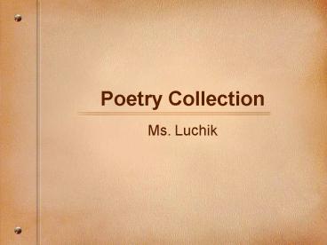 Poetry Collection