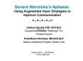 Severe Wernickes Aphasia: Using Augmented Input Strategies to Improve Communication 8 8 8 8 PowerPoint PPT Presentation