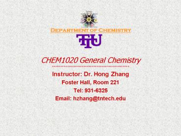 Department of Chemistry