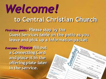 Welcome to Central Christian Church