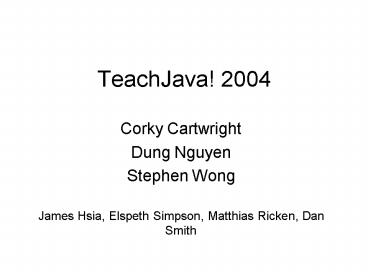 TeachJava 2004